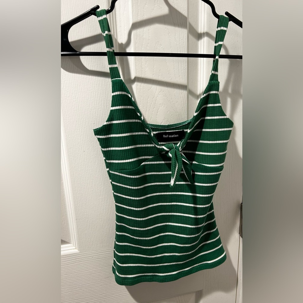 REFORMATION Striped Plunge Neckline Size XS NWOT